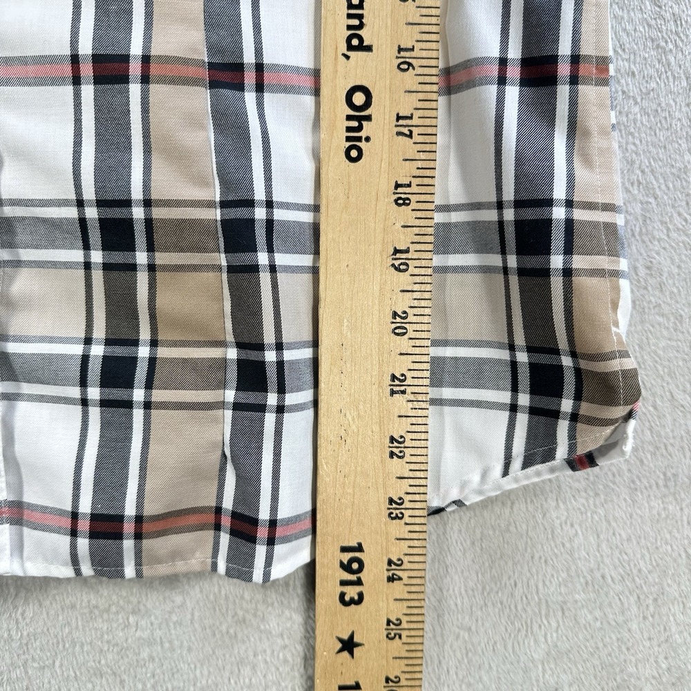 Orvis Carefree Plaid Button Front Blouse Women's Sz 12 Wrinkle Free Office - Picture 5 of 7